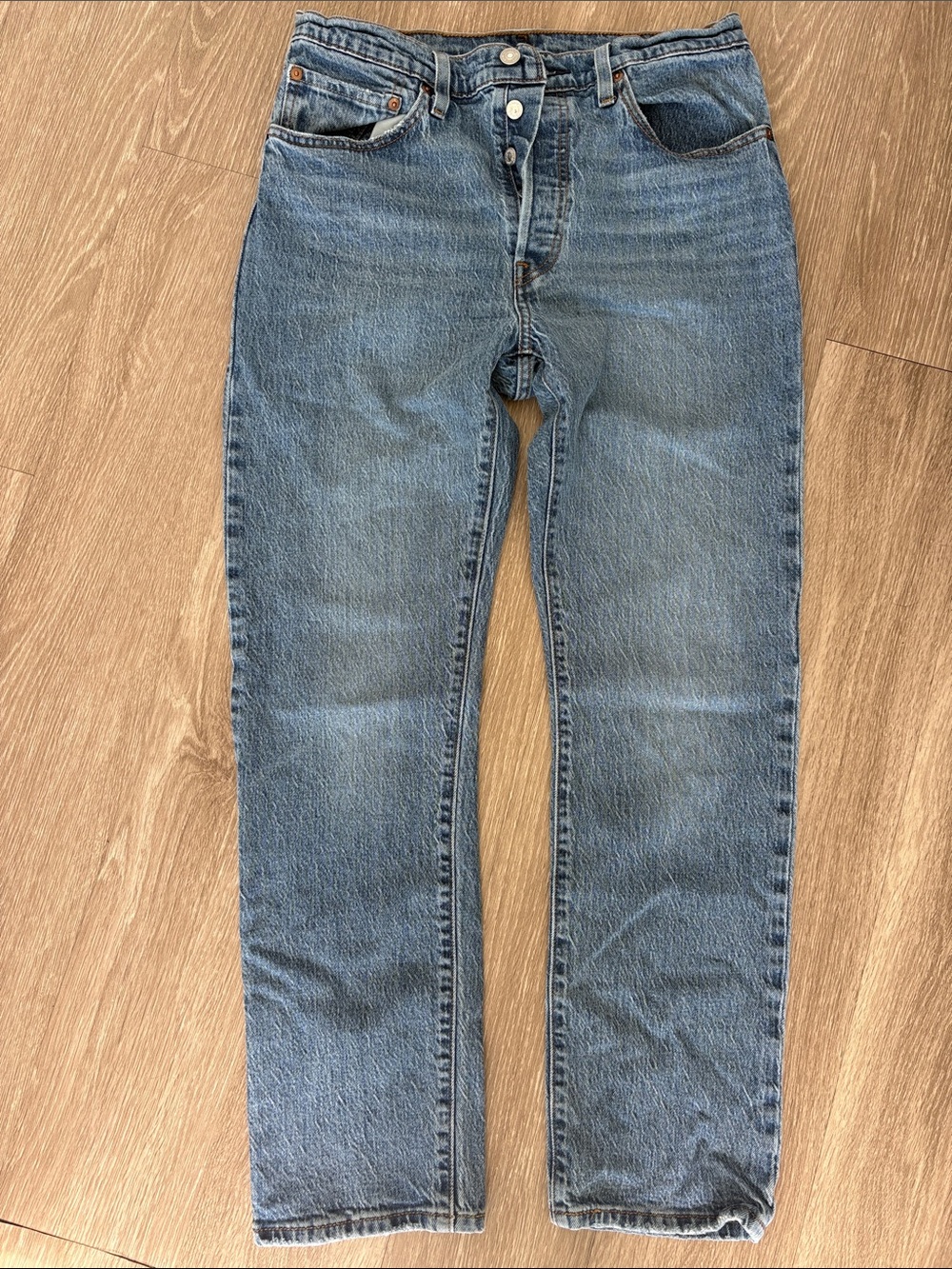 Levi’s Button-fly 501 Classic Straight Leg Blue Jeans